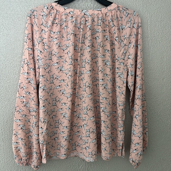 Women’s Ann Taylor Factory Top, Small, Pink, Crane Bird, Spring - Picture 6 of 7